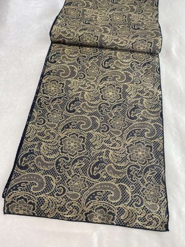 大人兵児帯 レース ブラック 長尺ジャガード兵児帯 - 製品詳細